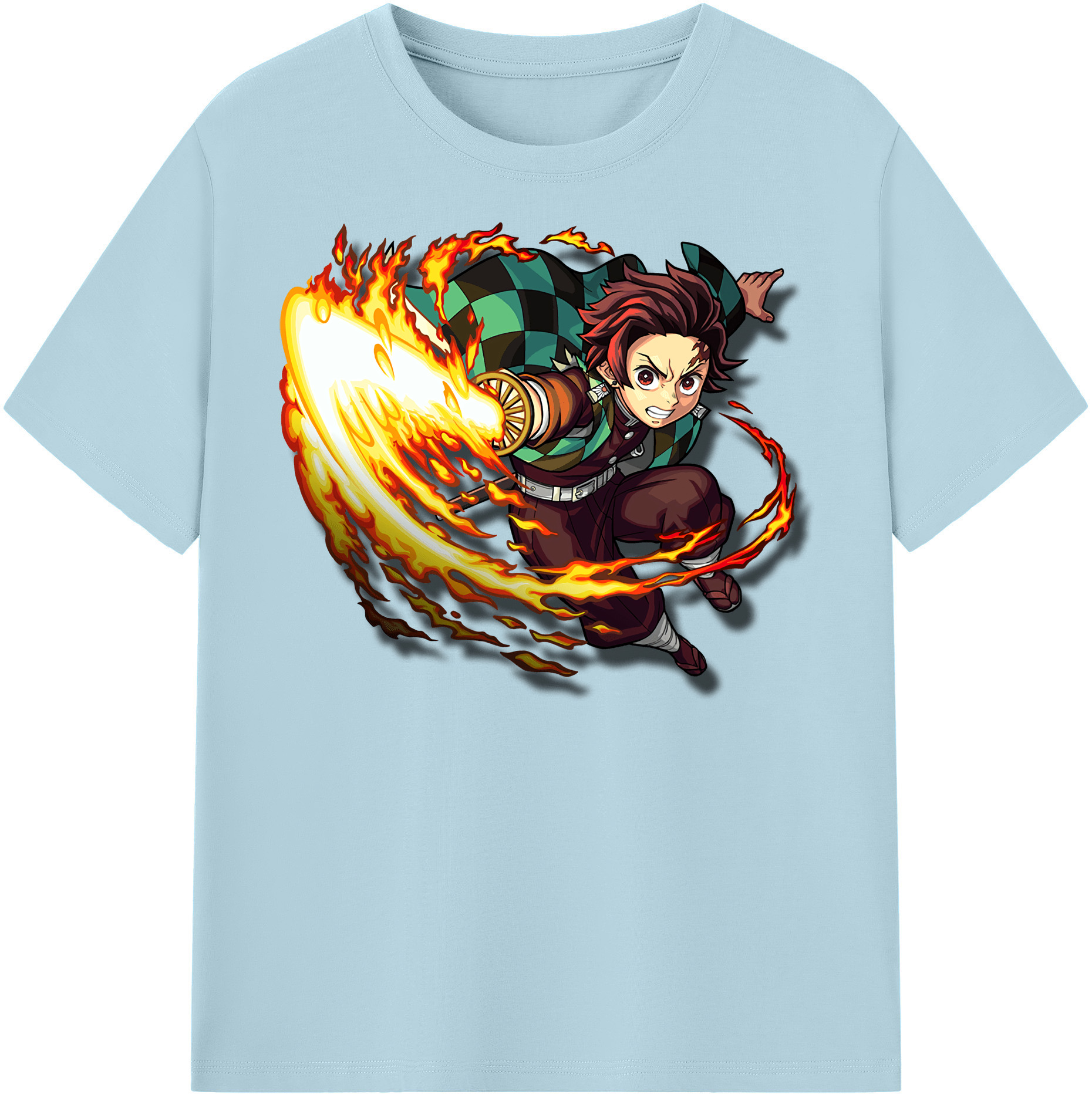 （画像用） 鬼滅の刃 竈門 炭治郎／かまど たんじろう Kamado Tanjirou 綿100％半袖Tシャツ（フロントプリント）